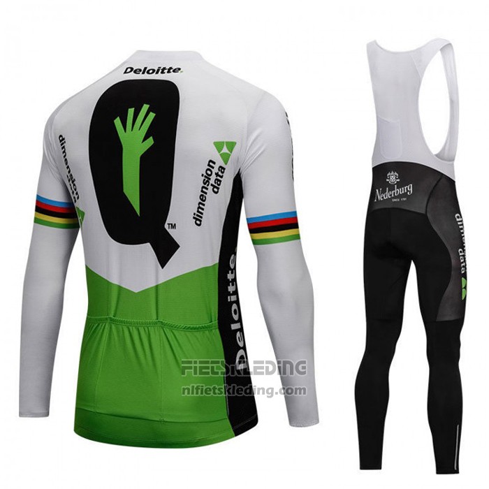 2018 Fietskleding UCI Wereldkampioen Dimension Date Groen Lange Mouwen en Koersbroek